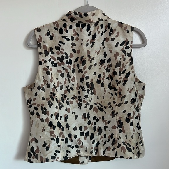 ICE Animal Print Silk Sleveless Boxy Crop Top Size 14P - Picture 3 of 3
